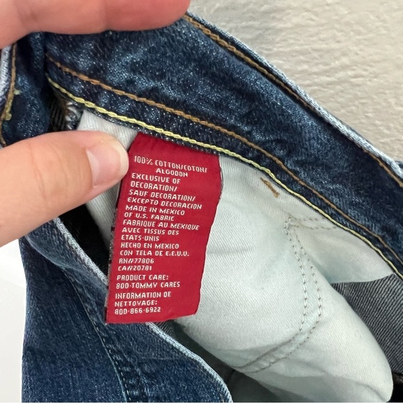 Vintage Tommy Hilfiger Denim Mens Denim Carpenter Jeans Blue Cotton Baggy Sz 38 - Picture 14 of 16